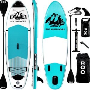 Roc Inflatable Stand Up Paddle Boards with Premium SUP Paddle Board Accessories, Wide Stable Design, Non-Slip Comfort Deck for Youth & Adults