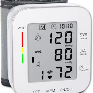 MMIZOO Wrist Blood Pressure Monitor Large LCD Display BP Machine Adjustable Cuff 5.31-7.68 inch Automatic 99x2 Sets Memory with Carrying Case for Home Use (W1681)