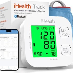 iHealth Track Smart Upper Arm Blood Pressure Monitor with Wide Range Cuff That fits Standard to Large Adult Arms, Bluetooth Compatible for iOS & Android Devices